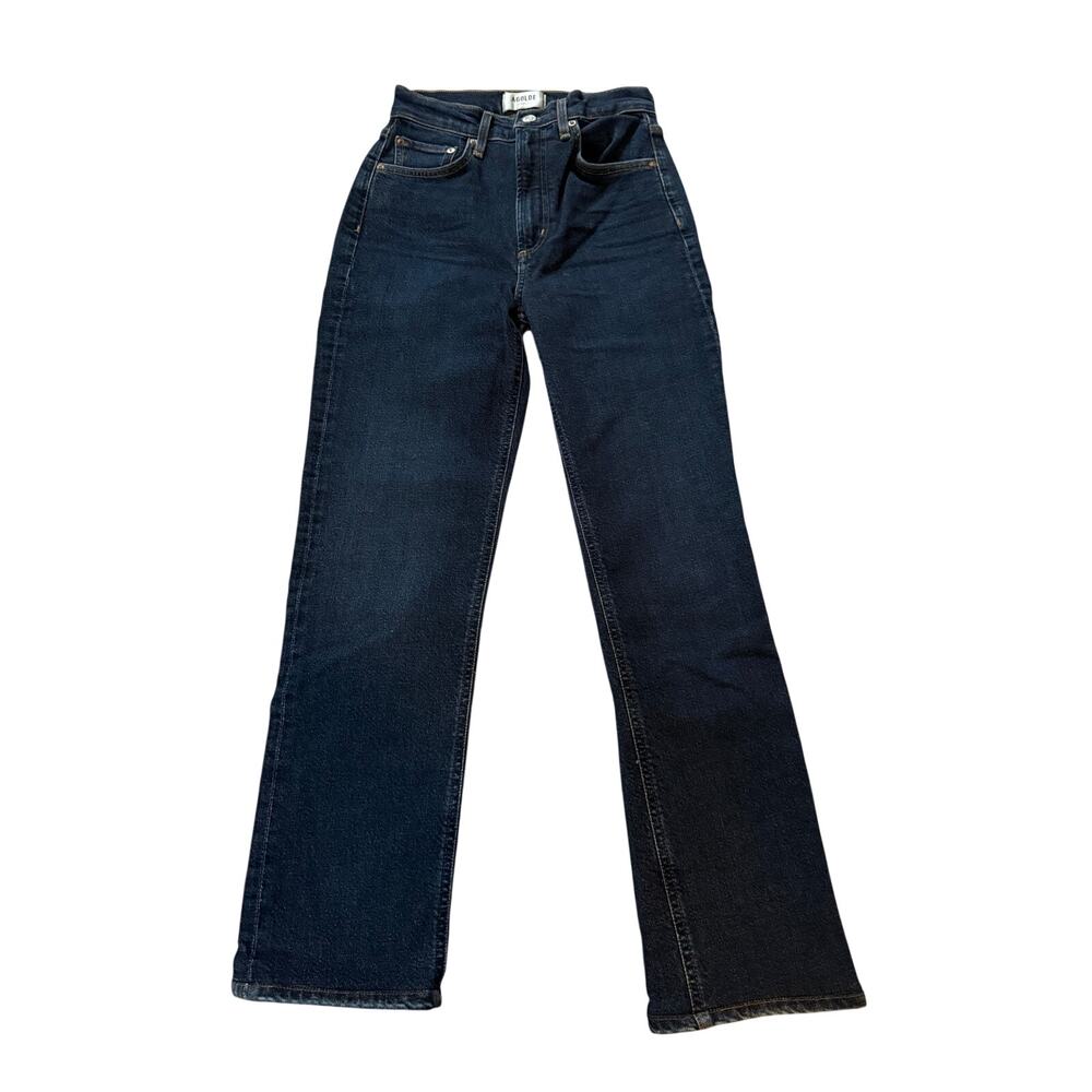 AGOLDE Jeans Women's 24 High Rise Stovepipe Organic Cotton Blend Blue